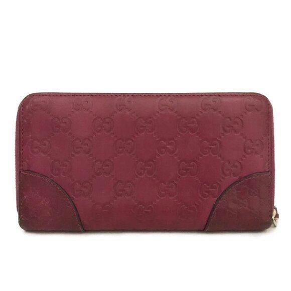 GUCCI Ssima GG Logo Leather Zip Around Long Wallet Purple/7BG0493 - Picture 4 of 8